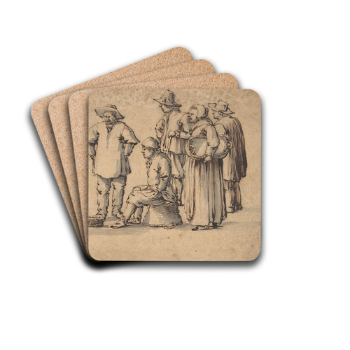 Peasants by Willem van de Velde the Elder Drink Coasters - set of 4