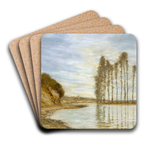 View on the Seine, Harp of the Winds by Homer Dodge Martin Art Drink Coaster set