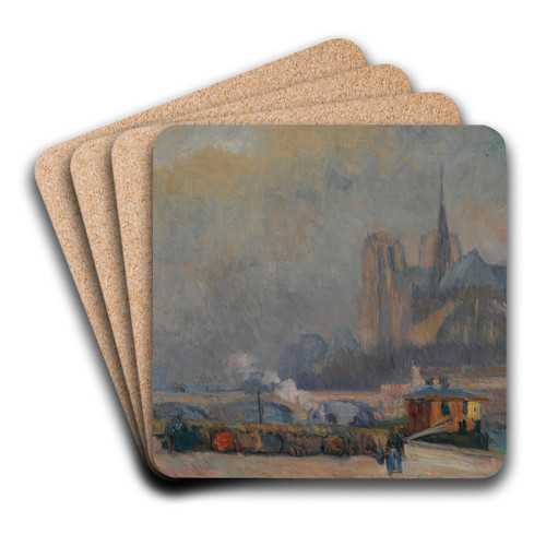 Notre-Dame De Paris Vue Du Quai De La Tournelle by Albert Lebourg Art Drink Coaster set Notre-Dame De Paris Vue Du Quai De La Tournelle by Albert Lebourg Art Drink Coaster set