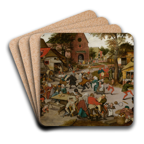 Kermis of Saint George by Pieter Brueghel The Younger Art Drink Coaster set