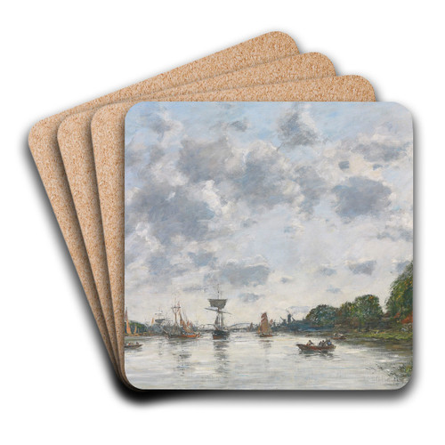 La Meuse  Dordrecht by Eugne Boudin Art Drink Coaster set