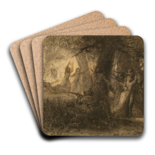 The Rescue of the Daughters of Daniel Boone and RichardCallaway by Jean-Franois Millet Art Drink Coaster set The Rescue of the Daughters of Daniel Boone and RichardCallaway by Jean-Franois Millet Art Drink Coaster set