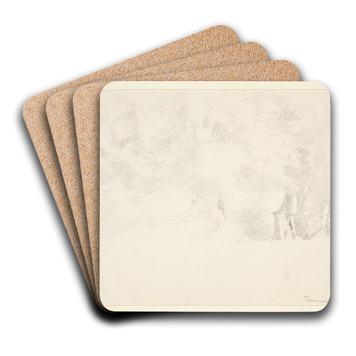 Trees by Truman Seymour Art Drink Coaster set