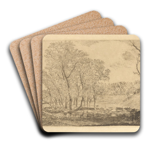 De poel met populieren by James Ensor Art Drink Coaster set