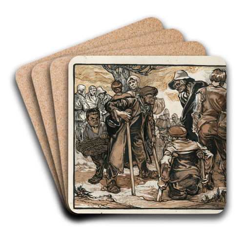 Beggars and cripples by Johannes Josephus Aarts Art Drink Coaster set Beggars and cripples by Johannes Josephus Aarts Art Drink Coaster set