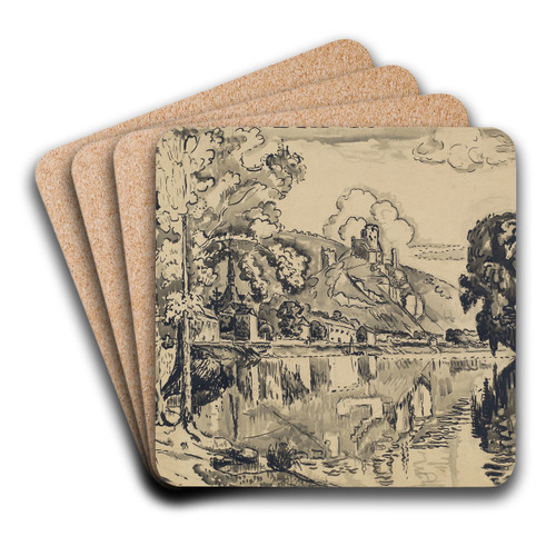 Les Andelys on a Summer Morning by Paul Signac Art Drink Coaster set