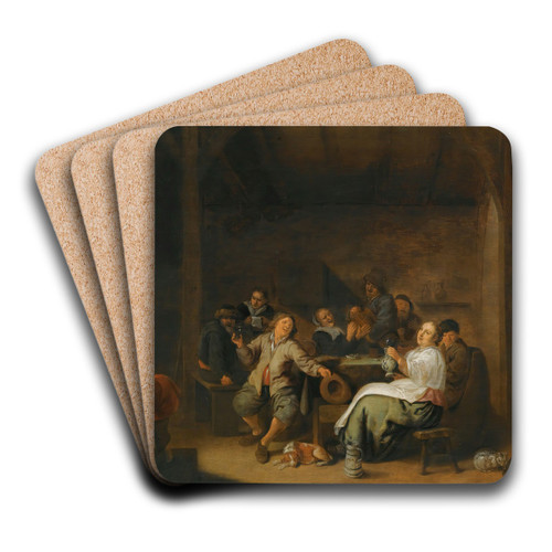 Merry Company In An Inn by Jan Miense Molenaer Art Drink Coaster set
