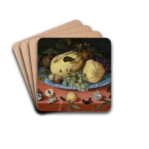 Fruit Still Life with Shells and Tulip by Balthasar van der Ast Drink Coasters - set of 4 Fruit Still Life with Shells and Tulip by Balthasar van der Ast Drink Coasters - set of 4
