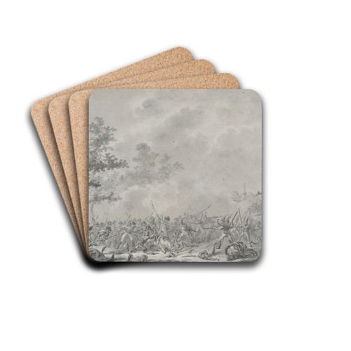 The Capture of Lieutenant General Johann Hermann von Fersen During the Battle of Bergen (19 September 1799) by Dirk Langendijk Drink Coasters - set of 4