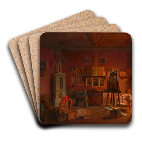Atelier des Malers Eduard Ritter by Eduard Ritter Art Drink Coaster set