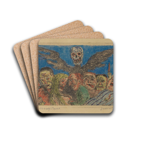 De hoofdzonden gedomineerd door de Dood by James Ensor Drink Coasters - set of 4