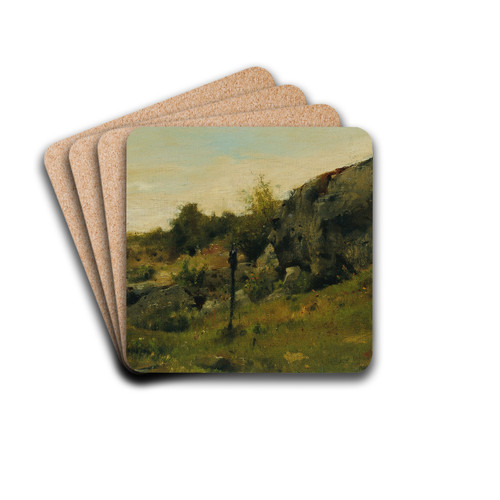 Wiesenlandschaft mit Felsen by Johann Till the younger Drink Coasters - set of 4