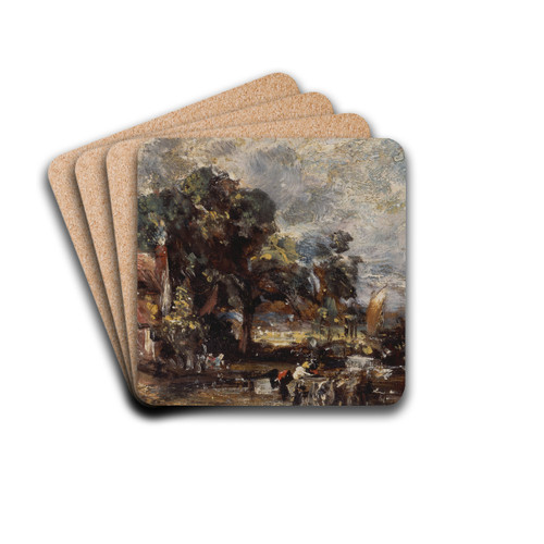 Sketch for 'The Haywain' by John Constable Drink Coasters - set of 4