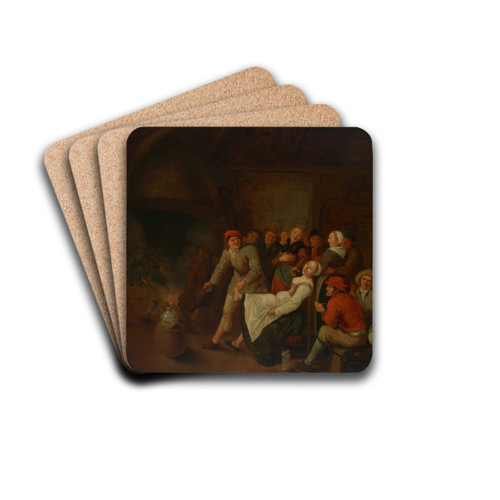 A tavern interior with peasants merrymaking by Jan Miense Molenaer Drink Coasters - set of 4
