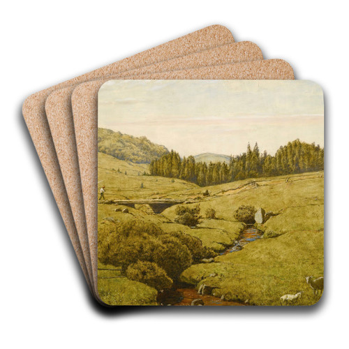 Black Forest Landscape by Hans Thoma Art Drink Coaster set