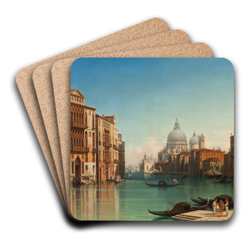 View of Canal Grande in Venice by Gustaf Wilhelm Palm Art Drink Coaster set View of Canal Grande in Venice by Gustaf Wilhelm Palm Art Drink Coaster set