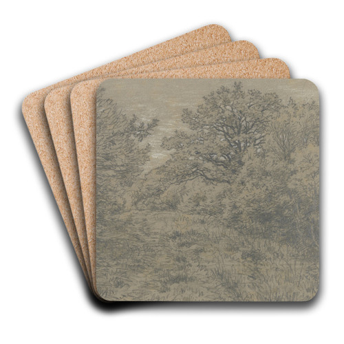 Forest section with path by Jakob Maurer Art Drink Coaster set