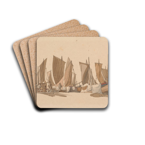 Fishing Smacks by Joseph Powell Drink Coasters - set of 4 Fishing Smacks by Joseph Powell Drink Coasters - set of 4