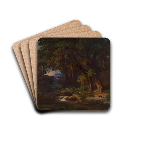 Forest Landscape in the Roman Mountains by Johann Jakob Frey Drink Coasters - set of 4
