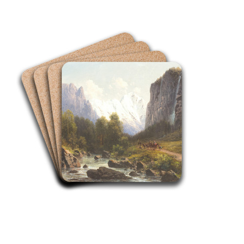Hunting party in the mountains by Carl Millner Drink Coasters - set of 4
