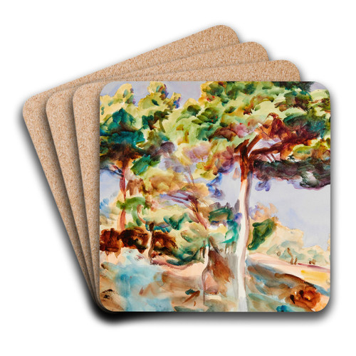 Trees by John Singer Sargent Art Drink Coaster set