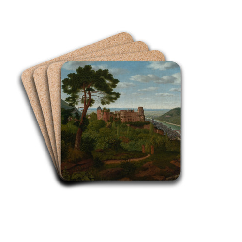 Blick auf Heidelberg und das Heidelberger Schloss by Christian Philipp Kster Drink Coasters - set of 4