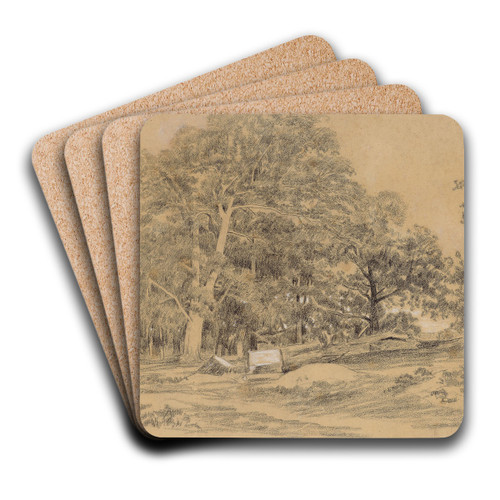 Paysage arbor by Jules Dupr Art Drink Coaster set