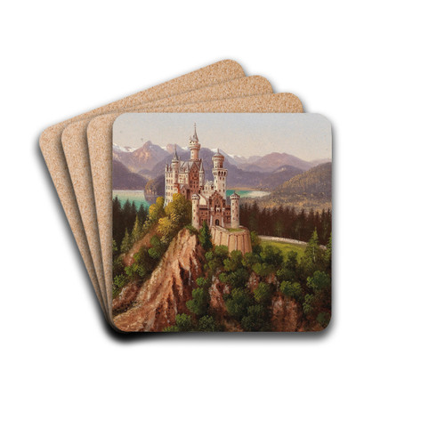 Neuschwanstein by Hubert Sattler Drink Coasters - set of 4