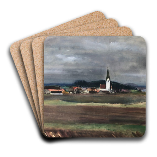 Odelsham bei Wasserburg am Inn in Gewitterstimmung by Otto Geigenberger Art Drink Coaster set