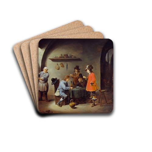 Gambling Scene at an Inn by David Teniers The Younger Drink Coasters - set of 4