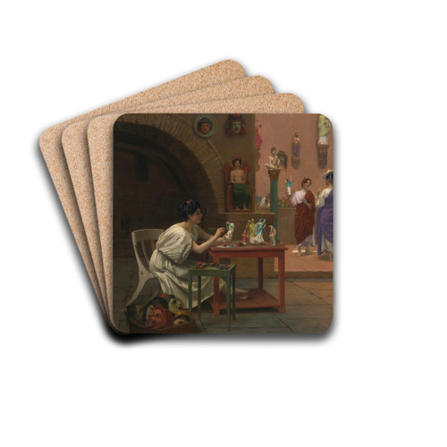 Atelier De Tanagra by Jean-Lon Grme Drink Coasters - set of 4 Atelier De Tanagra by Jean-Lon Grme Drink Coasters - set of 4