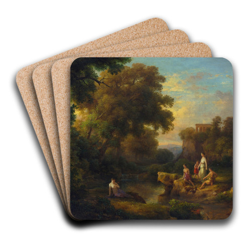 Diana and Her Nymphs by Kroly Mark Art Drink Coaster set