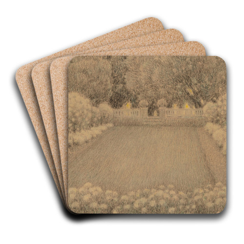 Le jardin blanc by Henri Le Sidaner Art Drink Coaster set Le jardin blanc by Henri Le Sidaner Art Drink Coaster set