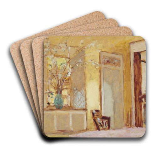 Woman in an Interior (Madame Hessel at Les Clayes) by douard Vuillard Art Drink Coaster set