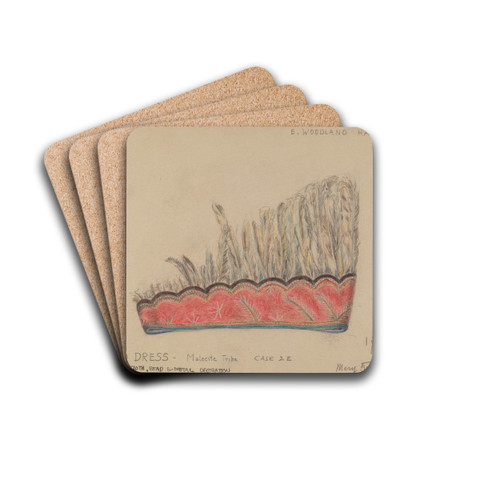 Head Dress by Mary Berner Drink Coasters - set of 4