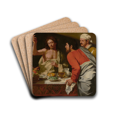 The Supper at Emmaus by Bartolomeo Cavarozzi Drink Coasters - set of 4