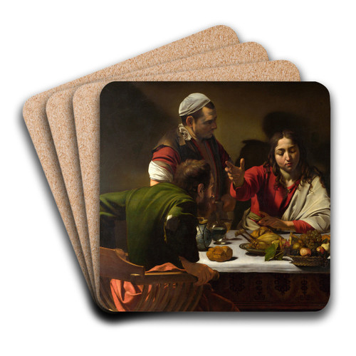 Supper at Emmaus by Caravaggio Art Drink Coaster set