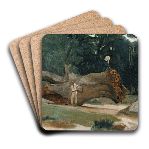 Bcherons by Jean-Baptiste-Camille Corot Art Drink Coaster set