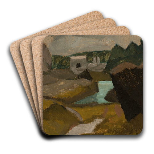 Rocky landscape with water by Tadeusz Makowski Art Drink Coaster set
