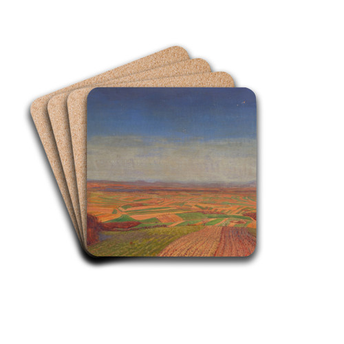 Marchfeld Vom Bisamberg by Ernst Eck Drink Coasters - set of 4