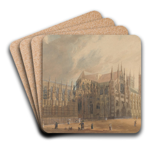 Northeast view of Westminster Abbey by John Gendall Art Drink Coaster set