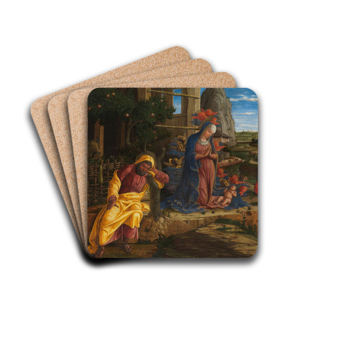 The Adoration of the Shepherds by Andrea Mantegna Drink Coasters - set of 4