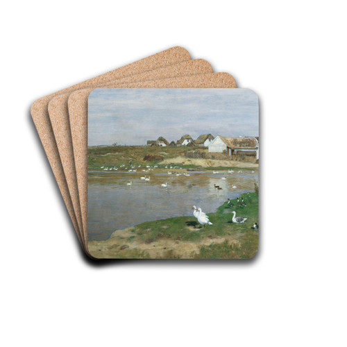 Der Gnseteich in Kotting-Neusiedl by Eugen Jettel Drink Coasters - set of 4