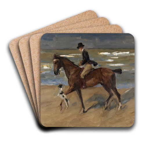 Rider on the Beach by Max Liebermann Art Drink Coaster set