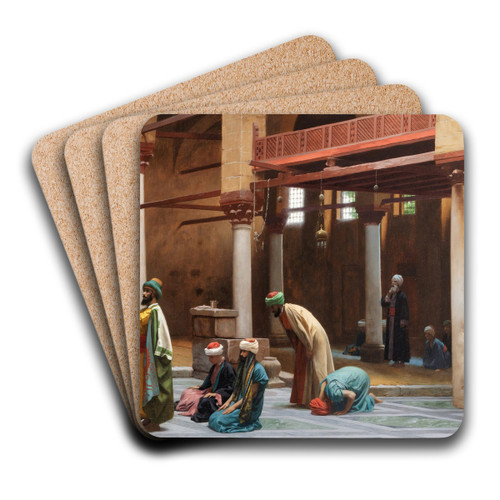 Prayers In The Mosque by Jean-Lon Grme Art Drink Coaster set Prayers In The Mosque by Jean-Lon Grme Art Drink Coaster set