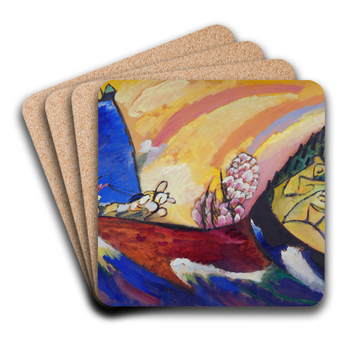 Painting with Troika by Wassily Kandinsky Art Drink Coaster set
