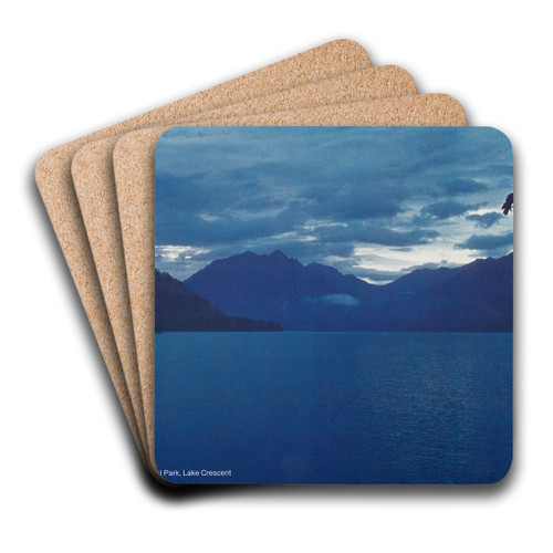 Scenically Yours, Olympic National Park, Lake Crescent, Washington State by U.S. Information Agency Art Drink Coaster set