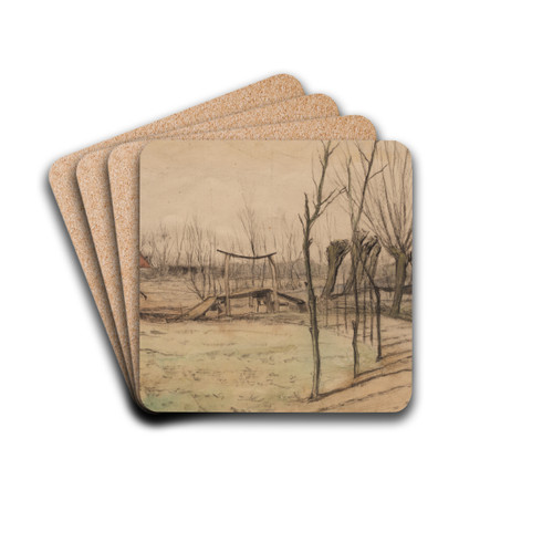 Landscape at Loosduinen by Piet Mondrian Drink Coasters - set of 4 Landscape at Loosduinen by Piet Mondrian Drink Coasters - set of 4