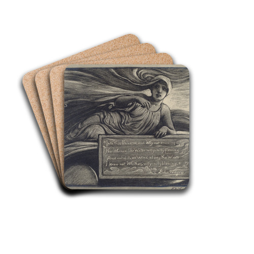 Into the Universe by Elihu Vedder Drink Coasters - set of 4