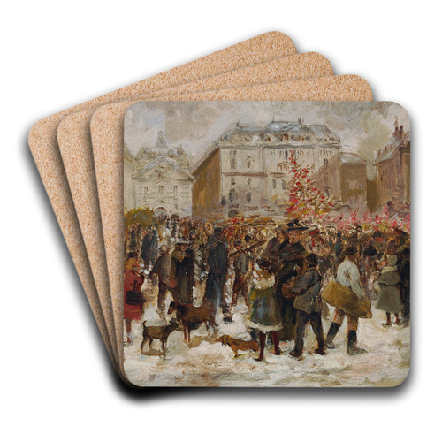 Weihnachtsmarkt am Hof in Wien by Ernst Juch Art Drink Coaster set